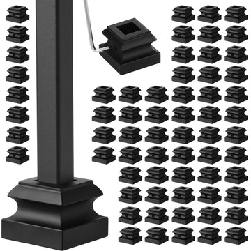 72 Pcs Iron Baluster Shoes Bulk, 1/2'' Square Stair Shoe with Screw