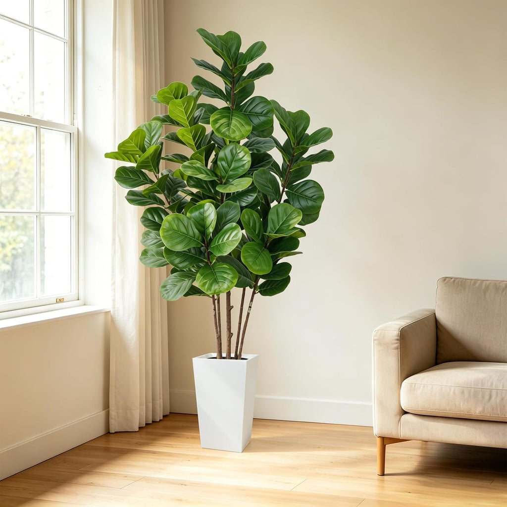 6FT Artificial Fiddle Leaf Fig Tree Tall Fake Green Plants Indoor