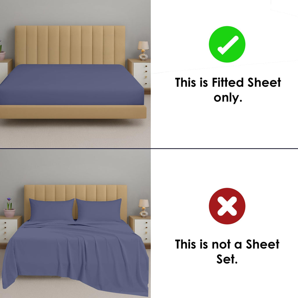 108′′W × 80′′L 1Pc Short Alaskan King Fitted Sheet Only 100% Egyptian Cotton - 600 TC Fits 15" Deep Pocket - Soft