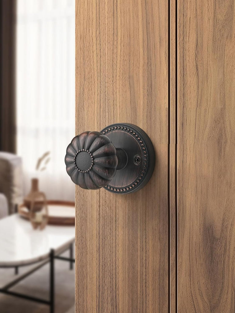 Door Knob Oil Rubbed Bronze Passage Interior 2 Pack