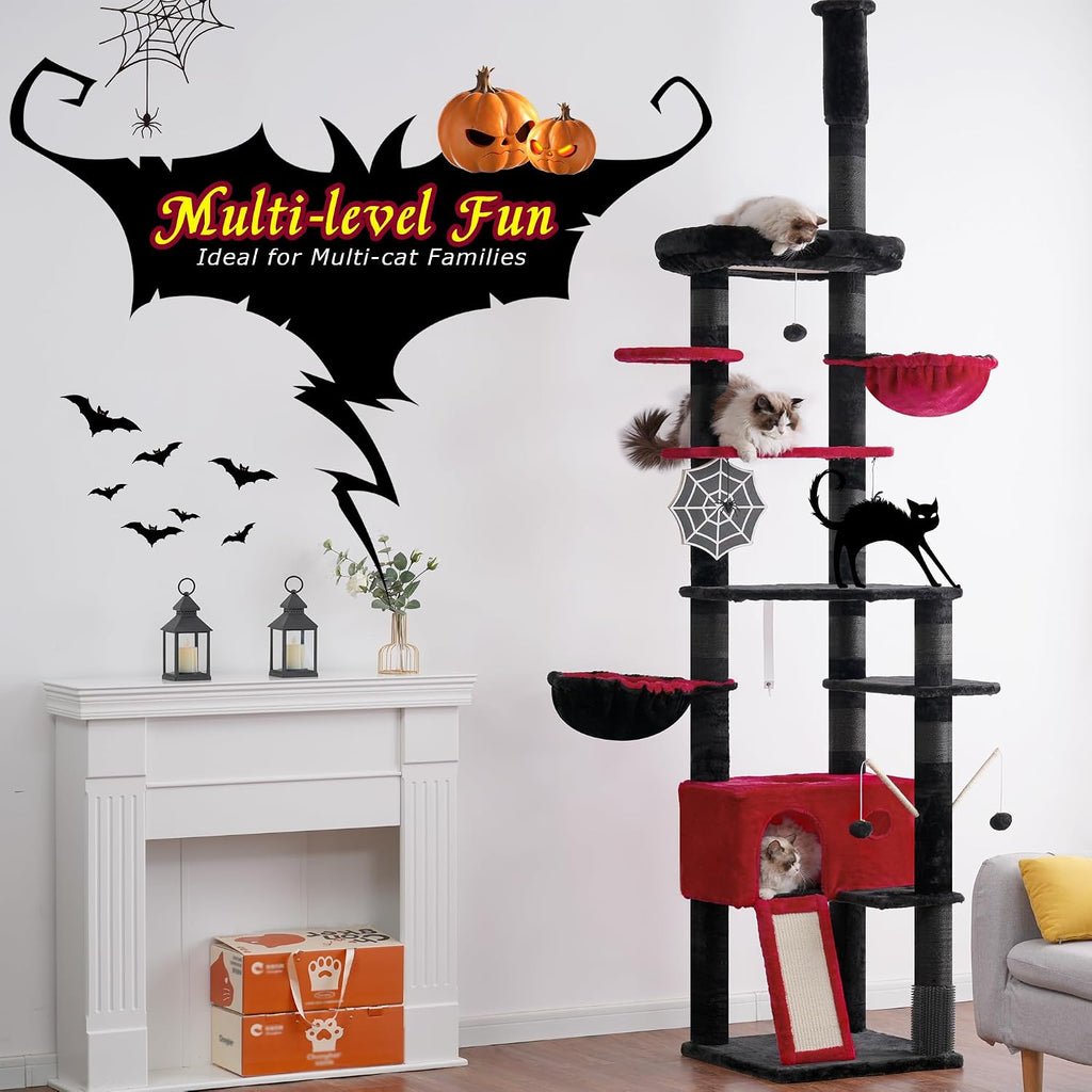 Cat Tree Tower, Adjustable Height, Floor to Ceiling