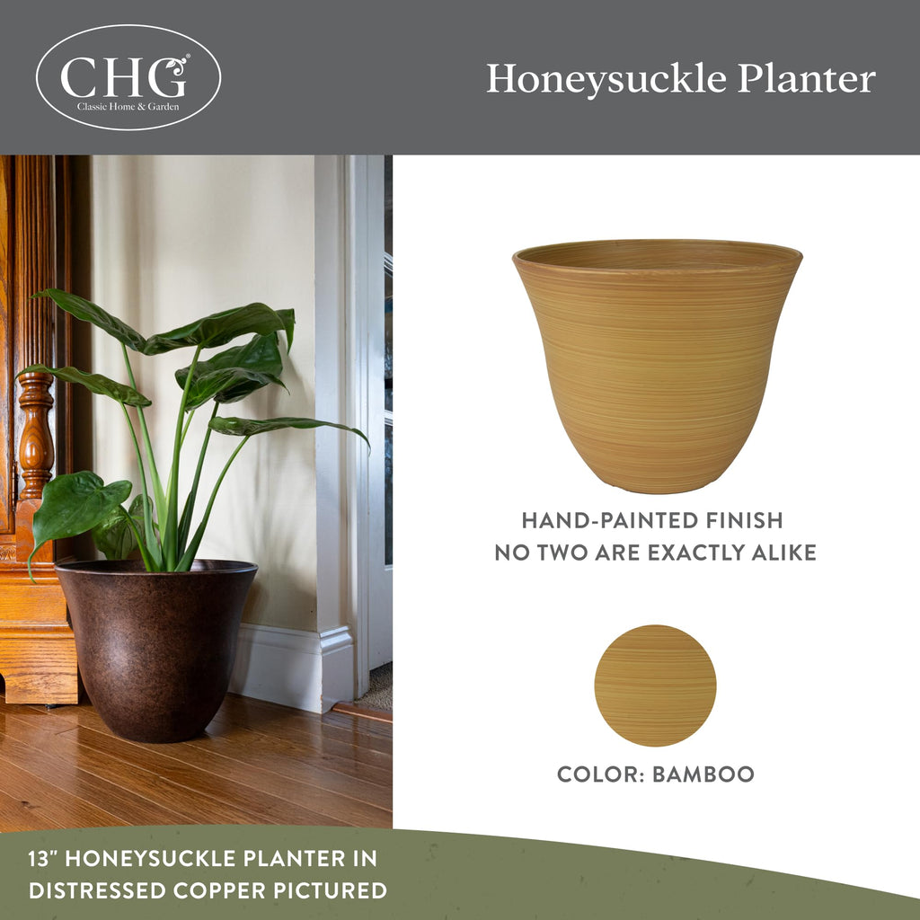 15" Honeysuckle Planter in Bamboo