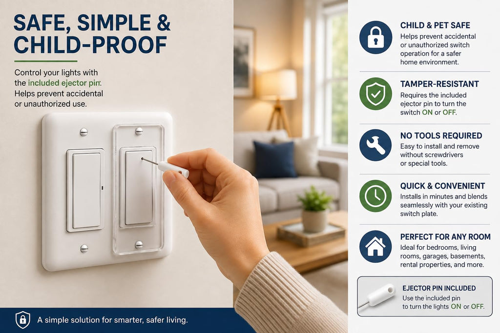 Child Proof Light Switch Cover Guard for Decora/Rocker Switches