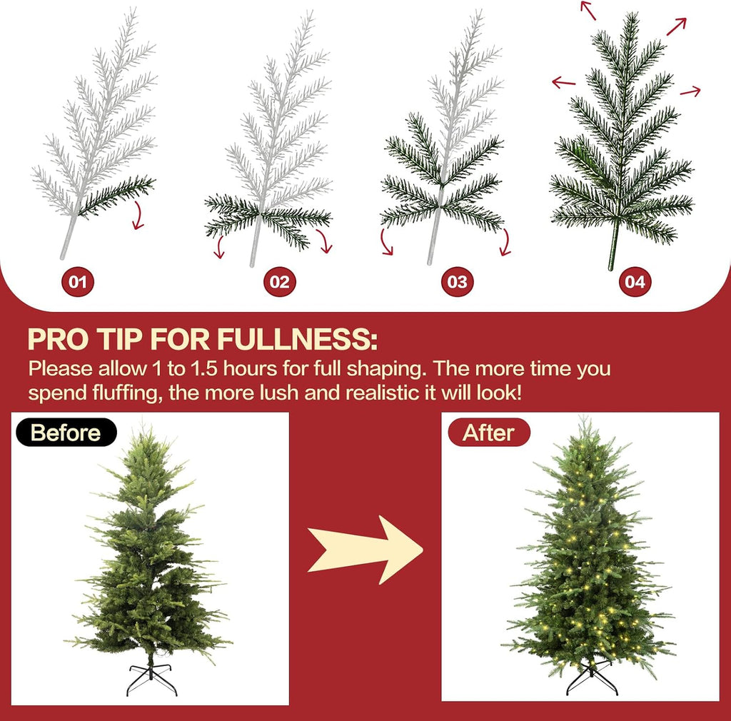 Prelit Aspen Fir Christmas Tree, Skinny Xmas Tree
