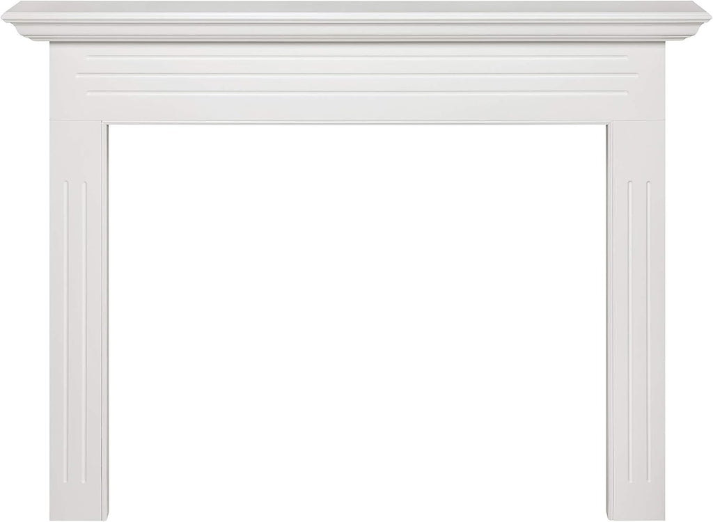 Furniture for Your Fireplace, Premium Grade A MDF Mantel Surround, Crisp White Paint, Interior Opening 48"