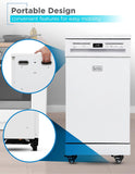18” Portable Dishwasher, Compact Dish Washer with 8-Place Setting Capacity, Stainless Steel Tub, 6 Wash Programs