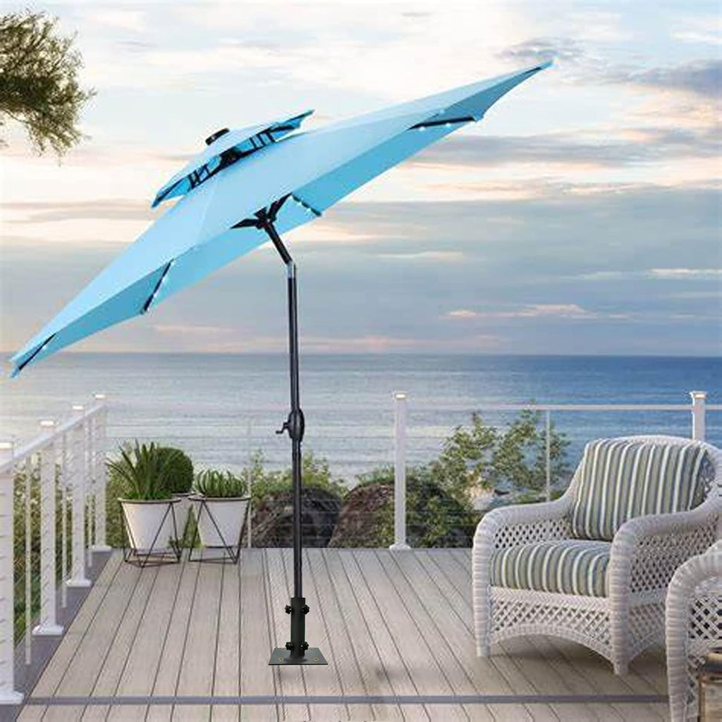 Umbrella Base for Φ1.2''-Φ2.2'' Pole, Patio Umbrella Stand Outdoor | Lawn Design with Ground Spike Fixing