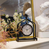 DESIGN 7.5'' x 10'' Mantel Clock Iron Tower Frame, Creative Bird Ornament Tabletop Clock