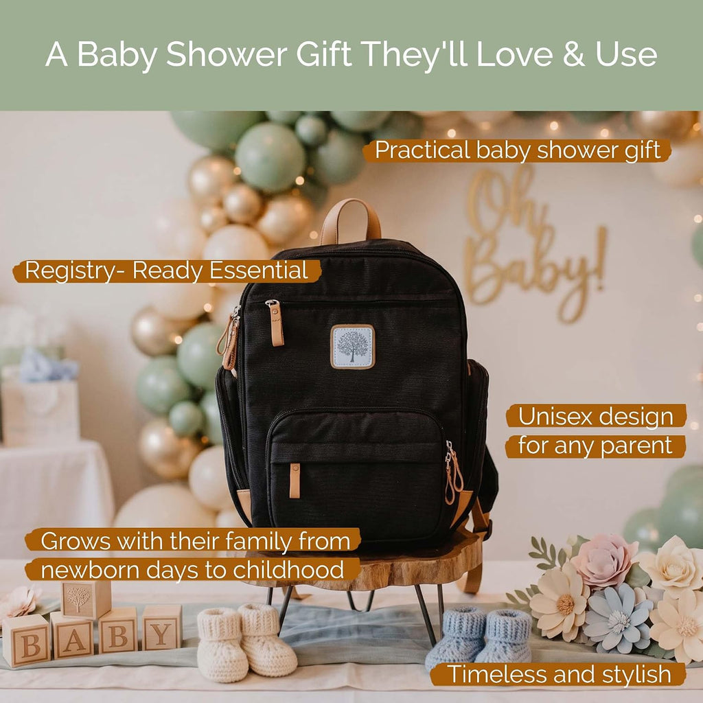 Mini Diaper Bag Backpack with Changing Pad - Black