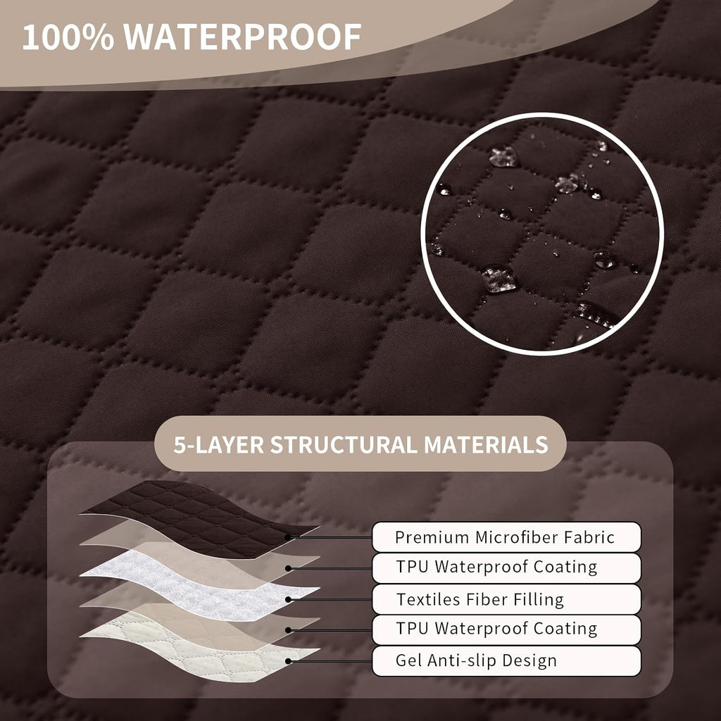 100% Waterproof Recliner Chair Covers 23.6'', Non Slip Recliner Chair Protector Washable Recliner Covers with Pocket