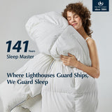 Goose Feather Down Fiber Comforters Twin, Extra Fluffy White Duvet Insert, Ultra-Soft, Breathable