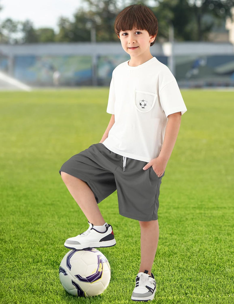 Boys Athletic Shorts Mesh Basketball Soccer Shorts Breathable Quick Dry Running Gym Shorts for Youth