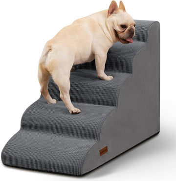 Dog Stairs for High Bed, 5-Step Pet Ramp for Small Dogs and Cats