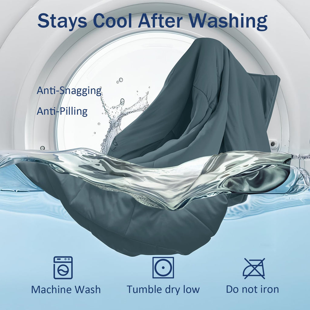Cooling Comforter for Hot Sleepers, Queen 90x90, Blue-Gray