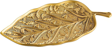 Brass Leaf Jewelry Dish Tray,Gold Decorative Ring and Trinket Holder-Decorative Trinket Dish for Rings Earrings