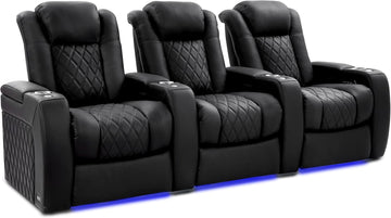 Tuscany Home Theater Seating Semi-Aniline Italian Nappa 20000 Leather Ultimate Luxury Heat & Ventilation Power