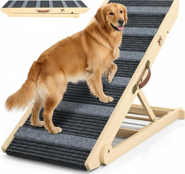 Dog Ramp, Portable Pet Ramp with 7 Adjustable Heights 11" to 26.6"