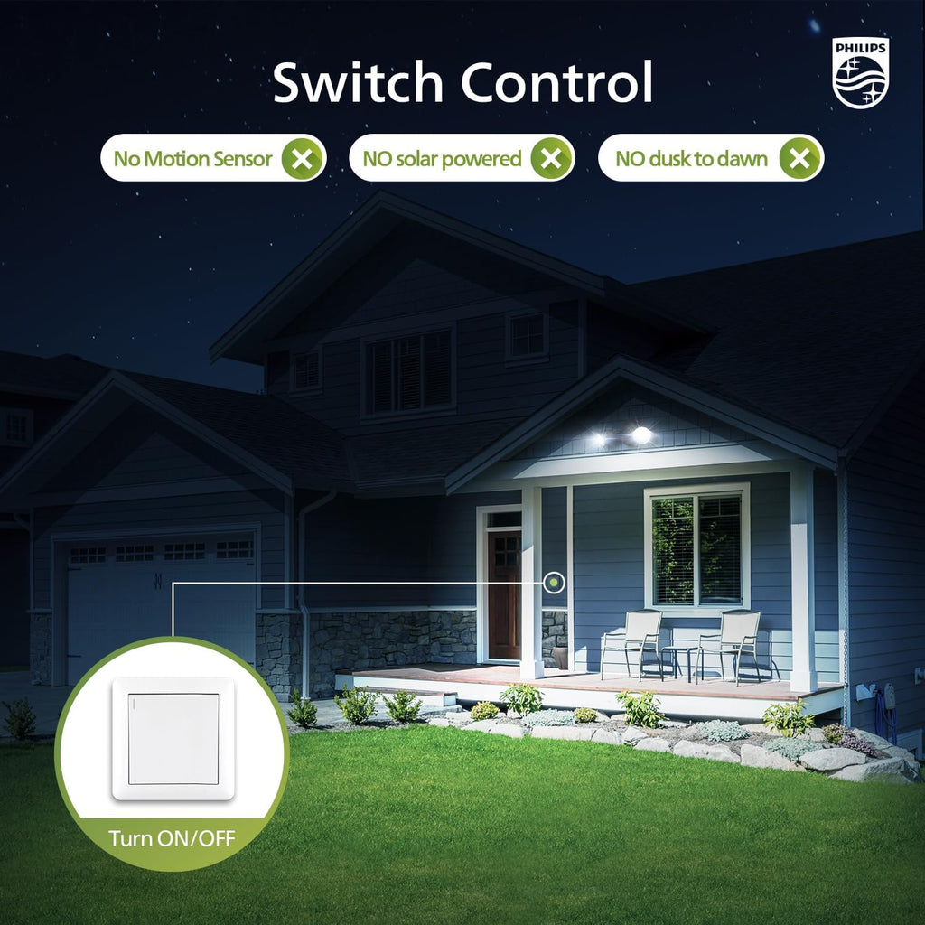 44W 4200/3500 lm LED Security Light Outdoor Motion Sensor/Switch Control, 5000K Daylight Flood Light, Waterproof, 2