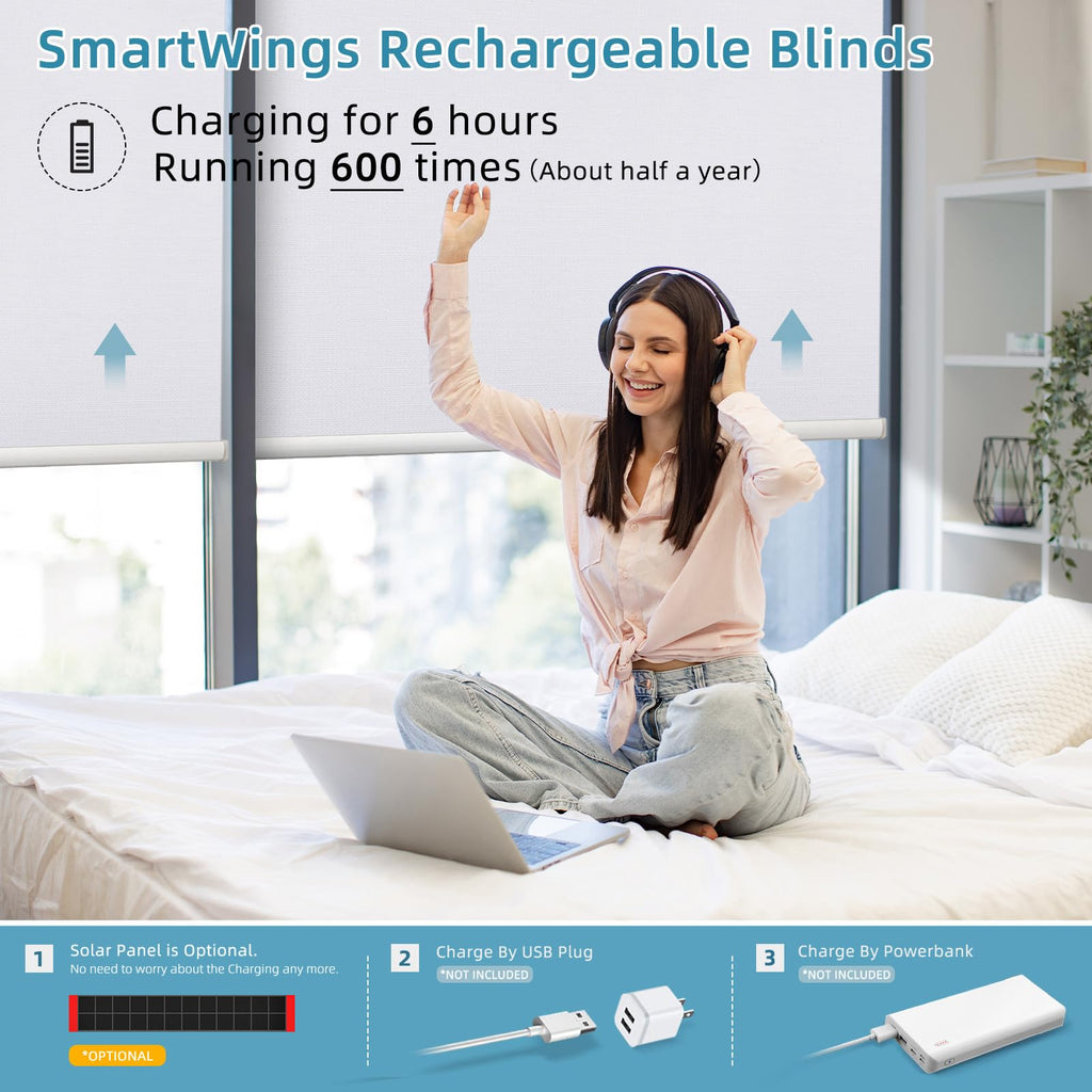 Z-Wave/Zigbee Smart Roller Window Shades, Essential White