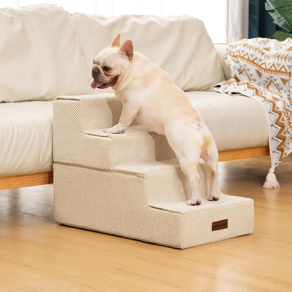 Dog Steps for Bed & Couch, 18.5" H 4-Step Pet Stairs for Small Dogs