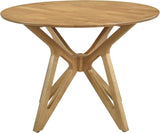 Elowen - Solid Wood - 42-Inch Round Dining Table with Bevel Tabletop, Angled Base Design, Geometric Legs - Dining