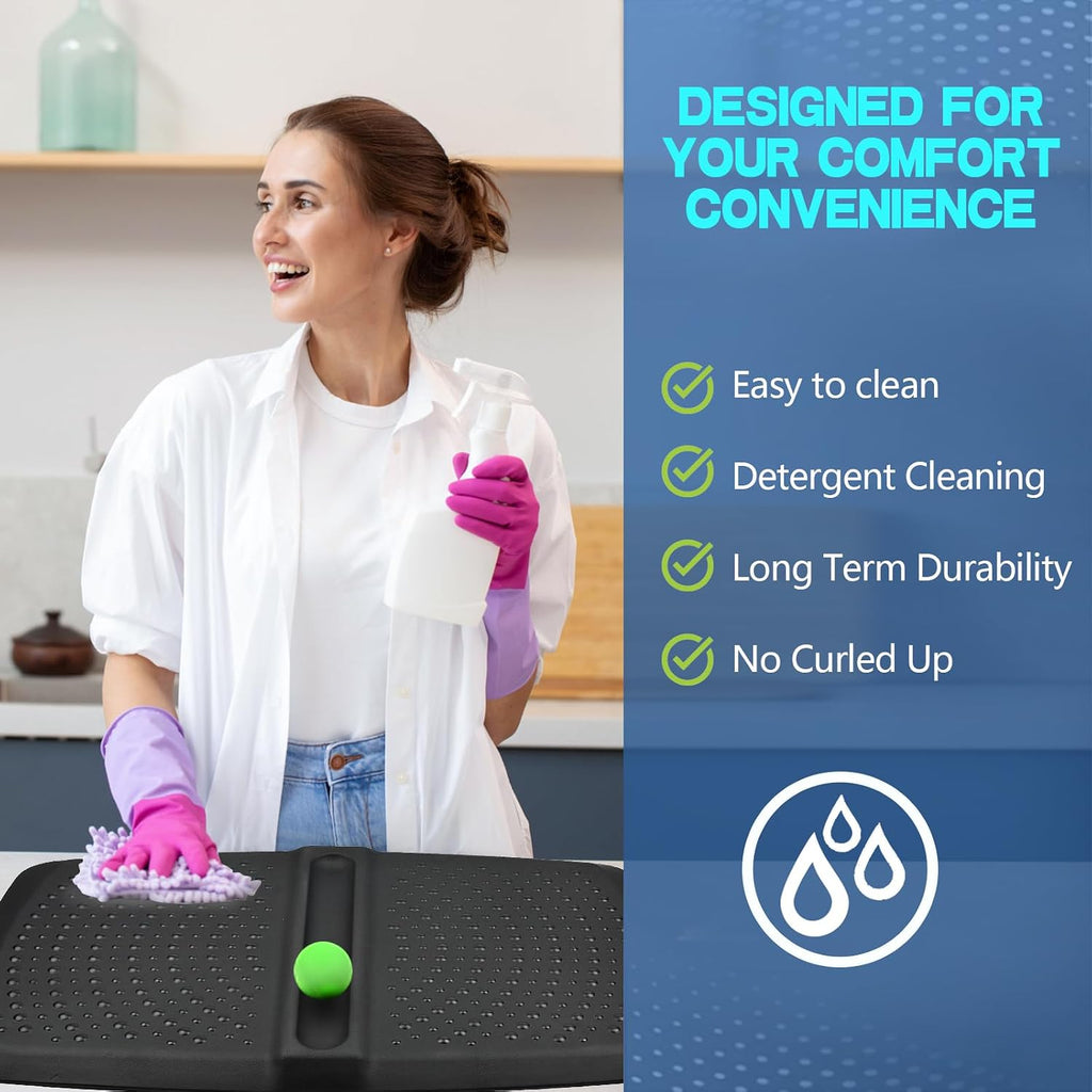 1 inch Thick Anti Fatigue Kitchen Mat Standing Mat with Massage Ball, Non Slip Standing Desk Mat with Massage Point