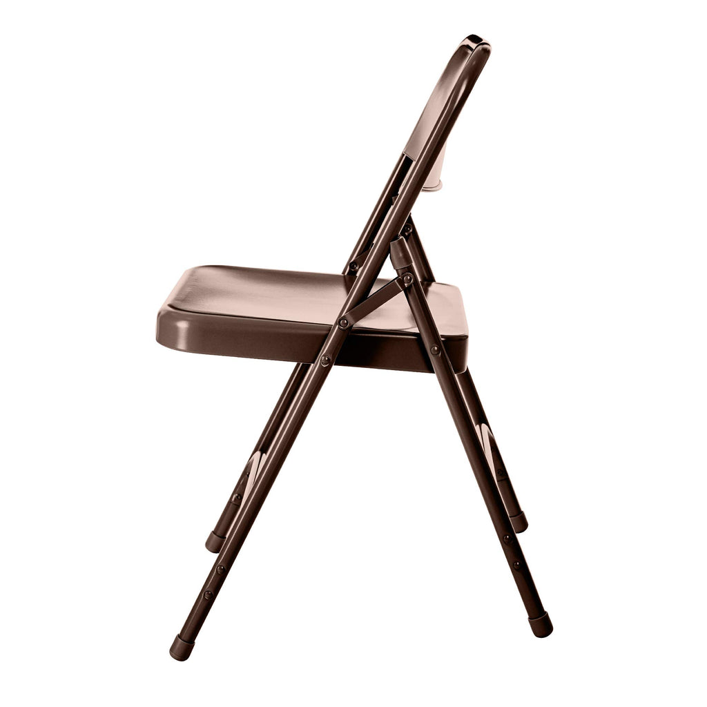 Series All-Steel Commercial-Grade Folding Chair (Brown, 4-Pack)