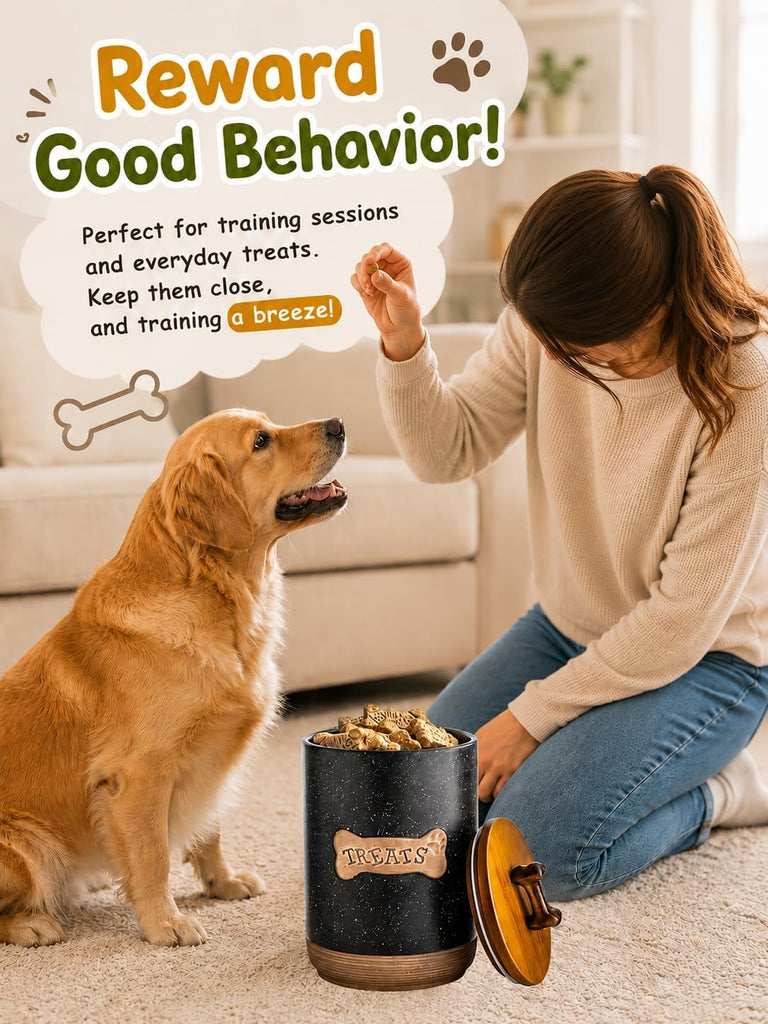Dog Treat Container, Dog Treat Jar for Countertop Airtight Seal Lid