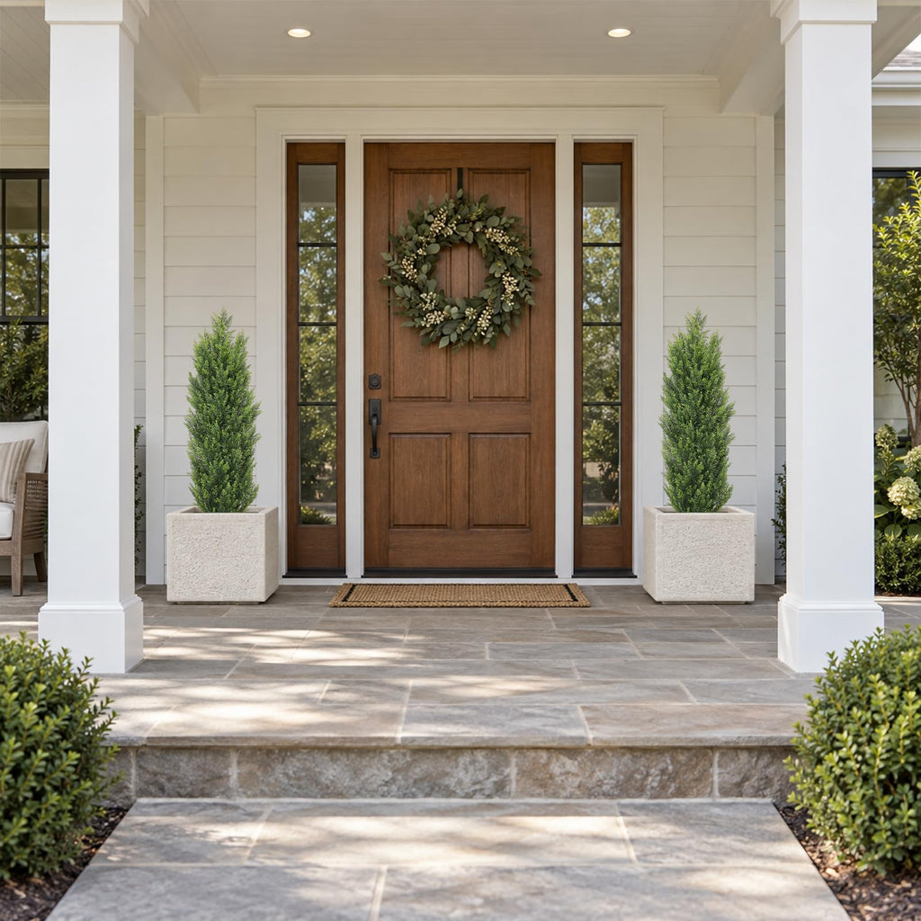 4FT Tall Artificial Topiary Cedar Trees Outdoor Set of 2