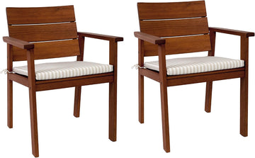 2-Piece Nelson Eucalyptus Easy Carver Chair Set with Cushions