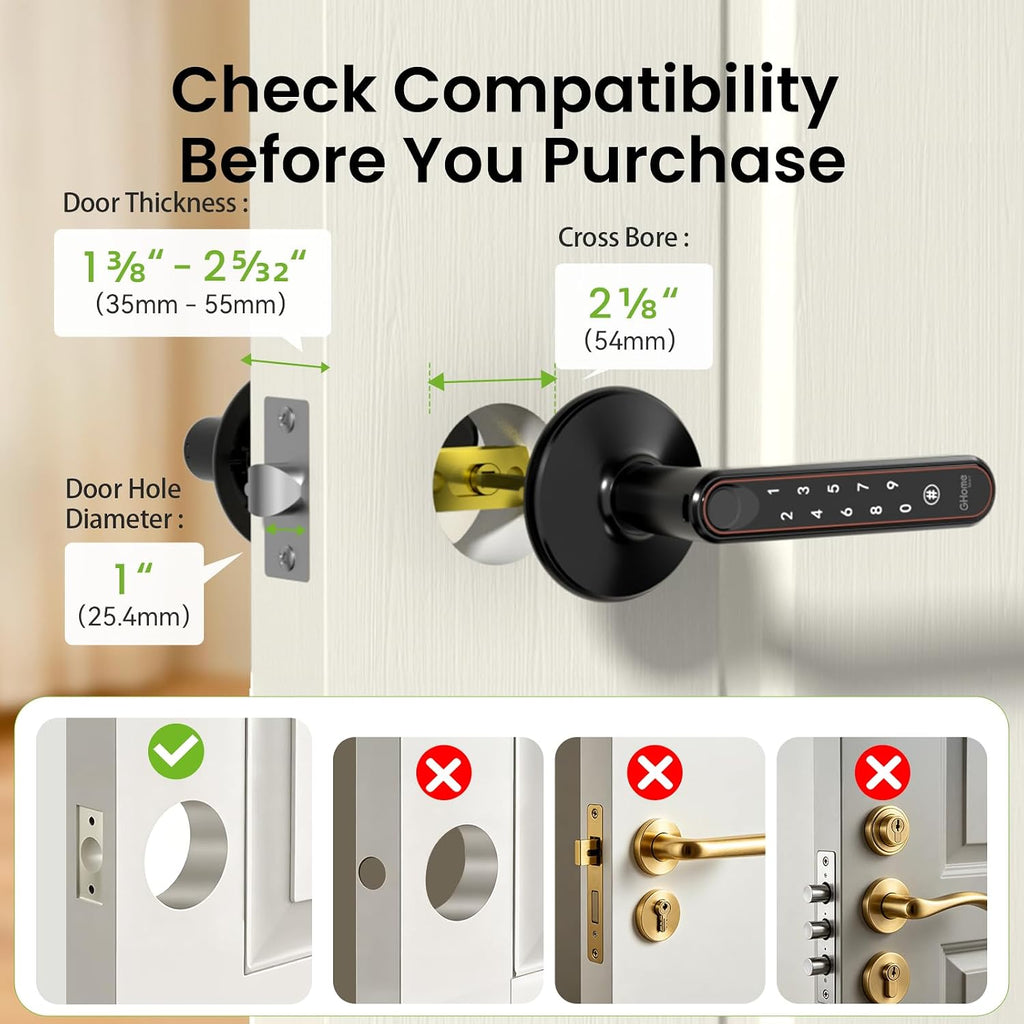 Fingerprint Door Lock V2.0, 4-in-1 Smart Fingerprint Door Knob