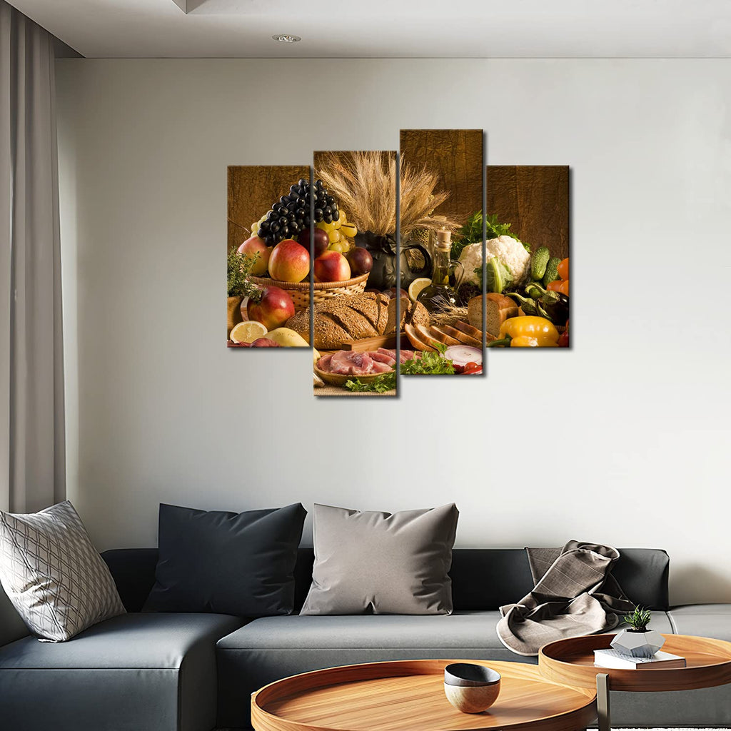 Food Wall Art Fruit Canvas 4 Panels Modern Artwork Kitchen Wall Art The Picture Print On Canvas Home Wall Decor