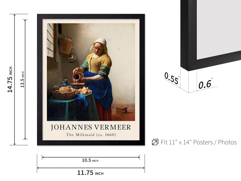 Master Vintage Johannes Vermeer Poster - Retro Milkmaid Painting Print - The Kitchen Maid Art - Baroque Art - Gift