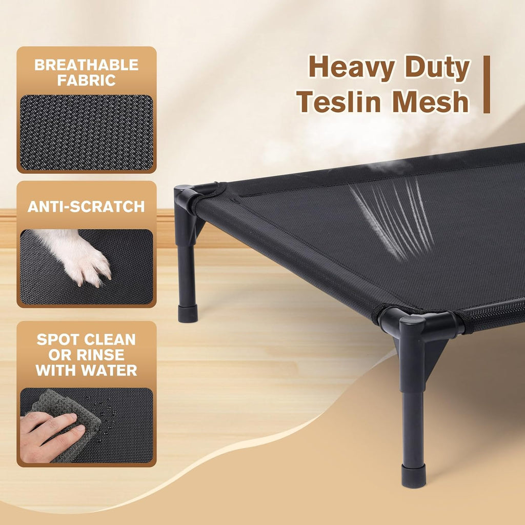 XL Elevated Dog Bed for Large Dogs, Extra Raised Dog Cot Beds, Heavy Duty Pet Cots with Durable Supportive Teslin