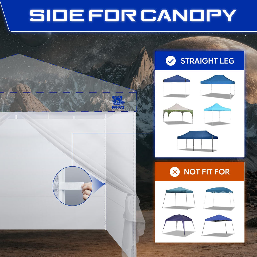 10x10 Canopy Sidewalls & Door for Canopy, Gray (4PCS Sidewalls Only)