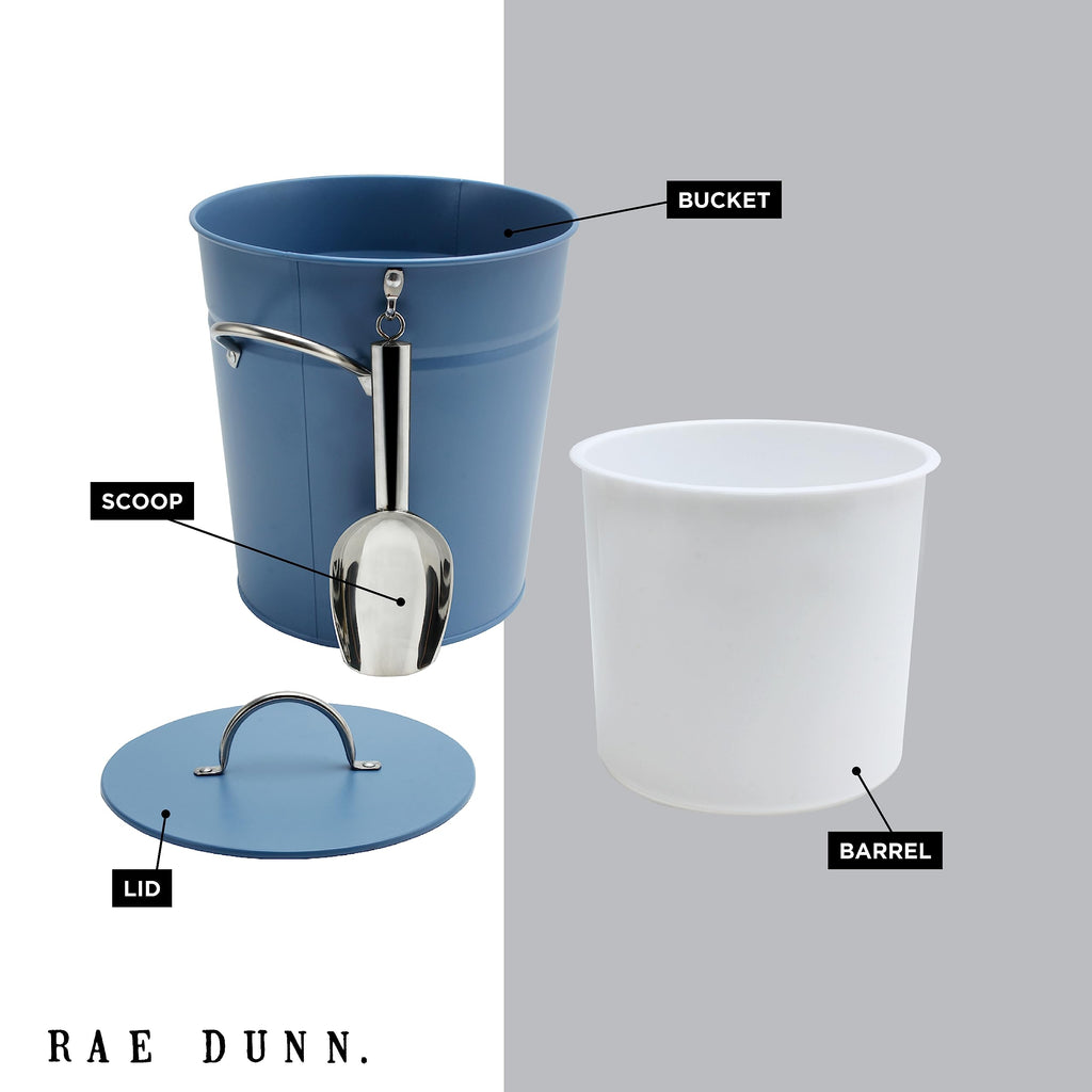 Ice Bucket with Scoop - Stainless Steel Bucket with Handle, Lid and Ice Scooper - 4 Qt. Storage Bin for Ice Cubes for