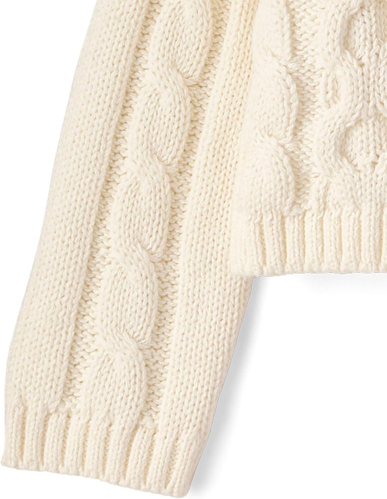 Baby Girls,and Toddler Long Sleeve Button Front Cardigan,Fair Ivory,6-9 Months