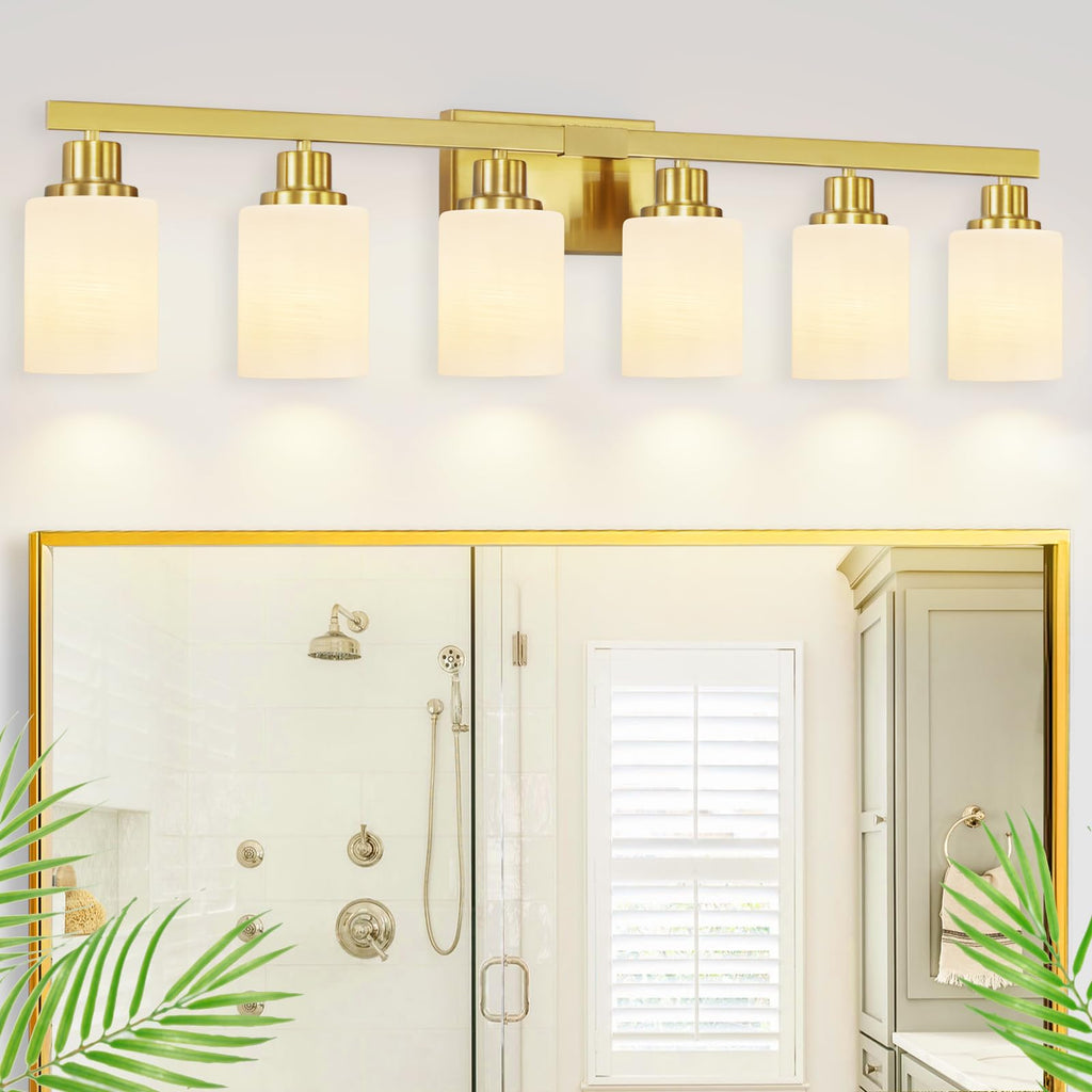 6 Light Gold Bathroom Vanity Light Bathroom Light Fixture 36.8in