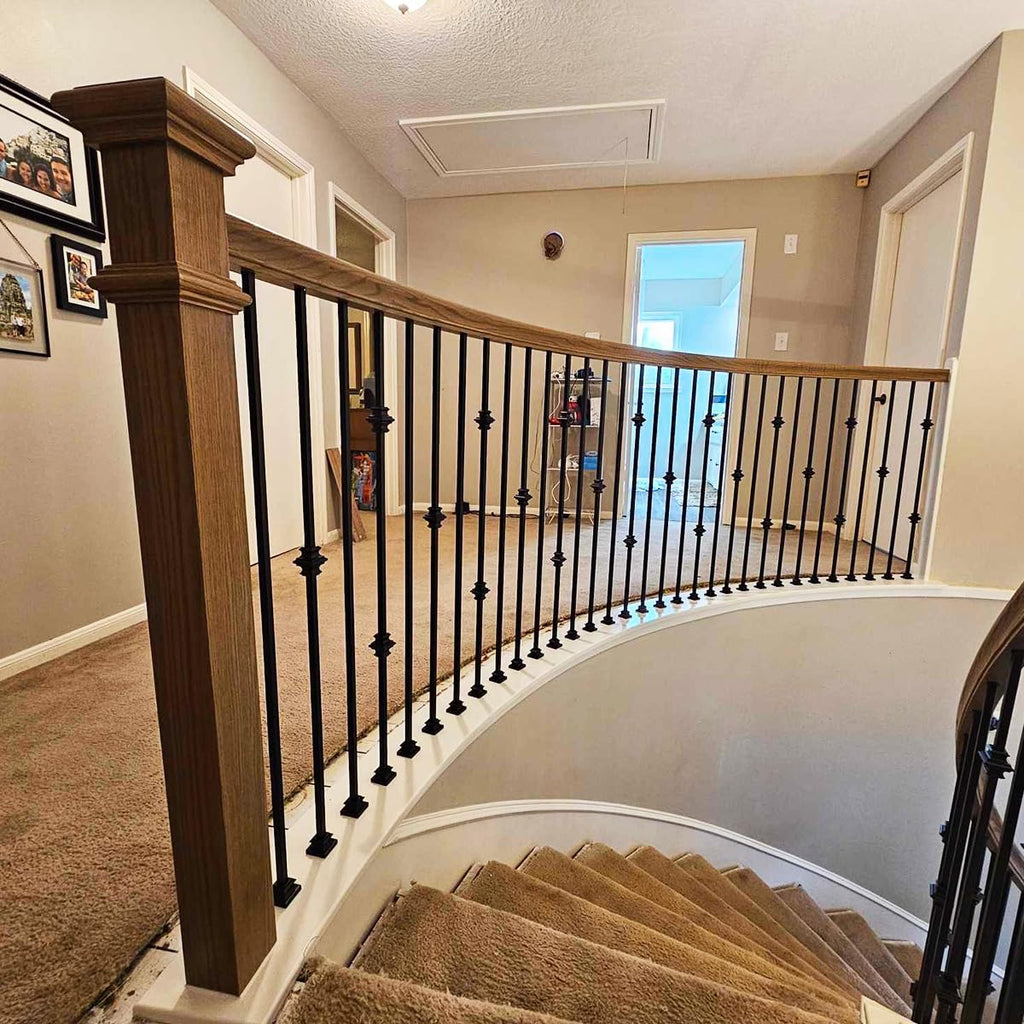 Stair Parts Single Knuckle Iron Balusters - Contractor Pack of 10, 1/2" x 44" Stair Spindles, Metal Wrought Iron