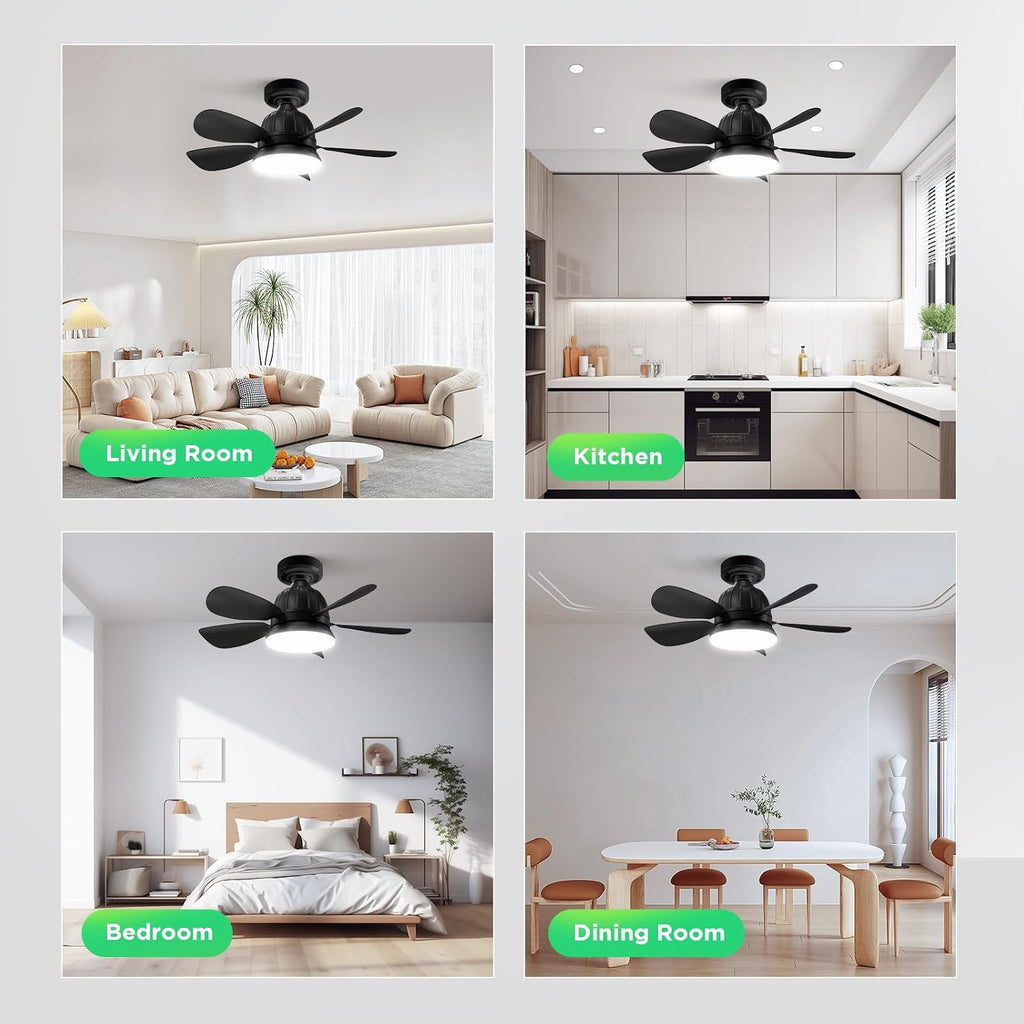 Socket Fan Light with Remote: 18'' Small Ceiling Fans with Lights, 2000 Lumens Dimmable Led Bulb, 3 Colors 3000K-6500K, Easy Install Screw in E26 Base for Bedroom Living Room Kitchen Garage A101-B0D49PQTNZ