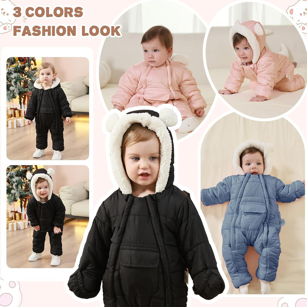 Baby Girls Boys Snowsuit Winter Clothes Jumpsuit Romper Infant Hooded Fleece Coat Jacket Outwear