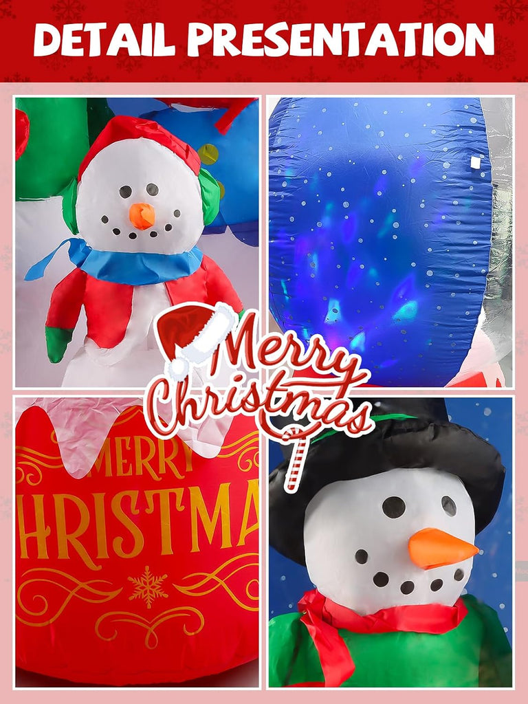 6FT Christmas Inflatable Snow Globe Yard Decorations Snowmen Family