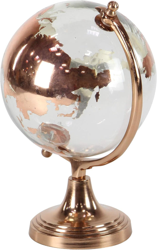 Aluminum Globe with Tiered Base, 9" x 8" x 13", Copper