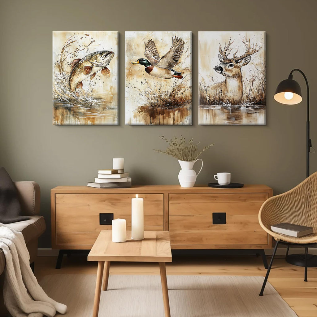 Hunting Nursery Wall Art Decor Wildlife Boys Room Pictures Fishing Poster