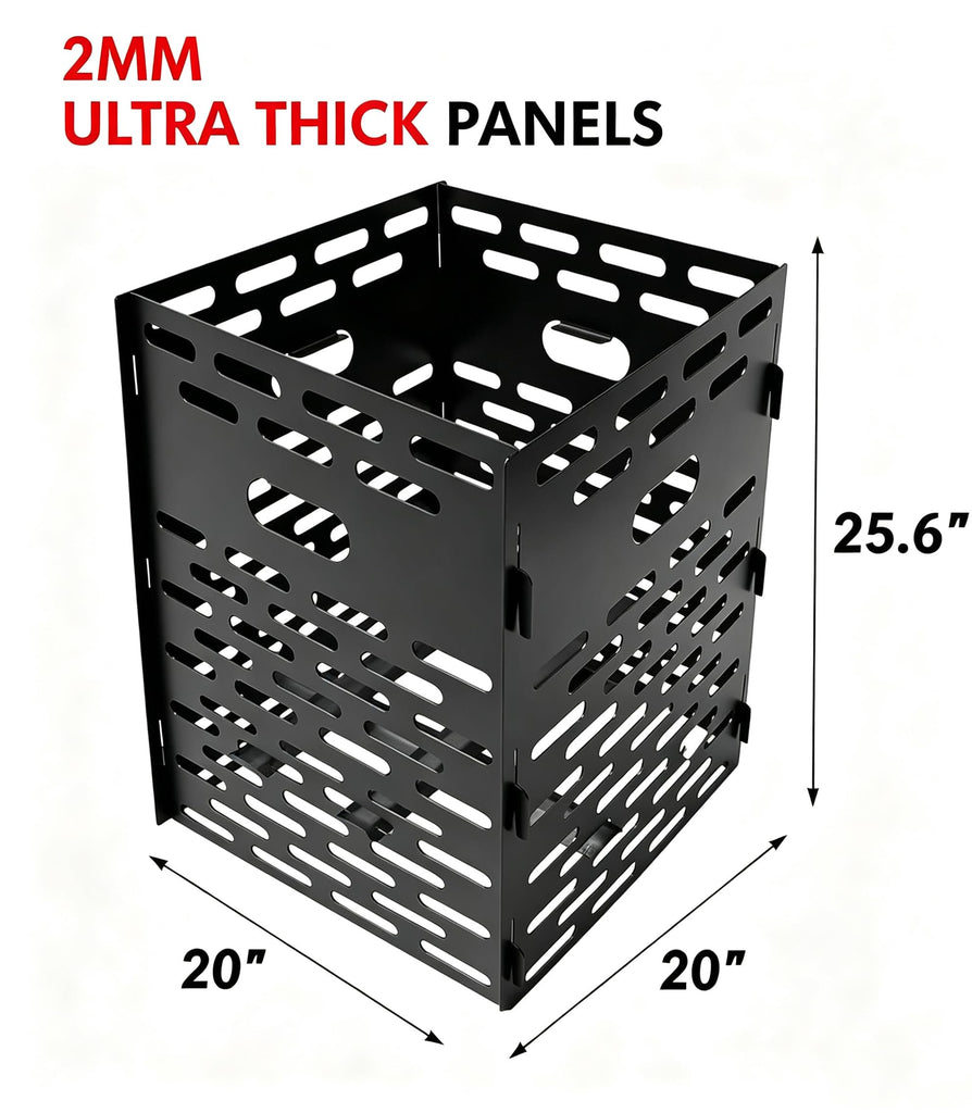 Extra Thick Portable Fire Cage for Outdoor Yard Waste Leaf Weed Brush Burning Bucket Fire Pit (Slot Type)