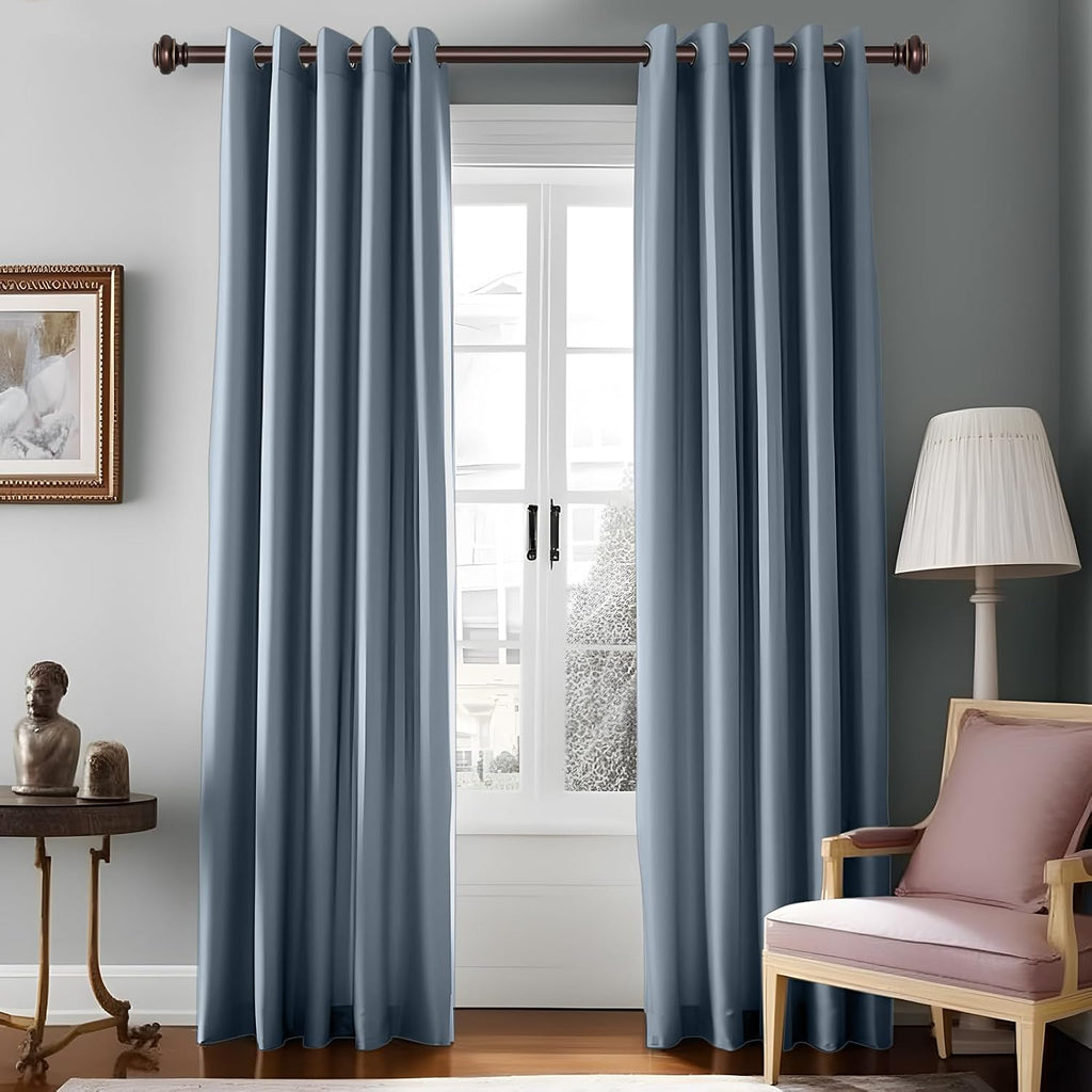 Heavy Duty Curtain Rods for Windows, Bronze Curtain Rods with Classic Finials