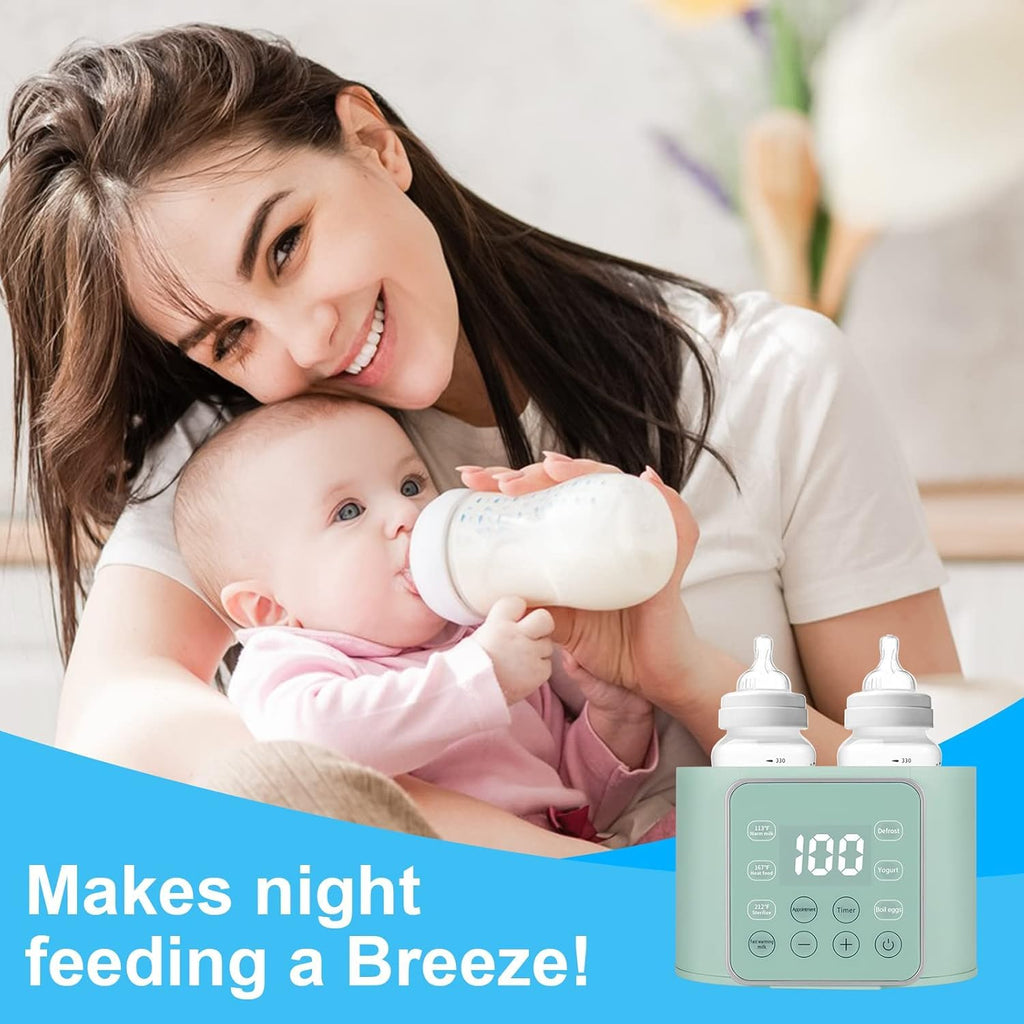 Baby Bottle Warmer 9-in-1 Multifuntion Breast Milk Warmer, Fast Baby Food Heater and Defrost Warmer with Timer for