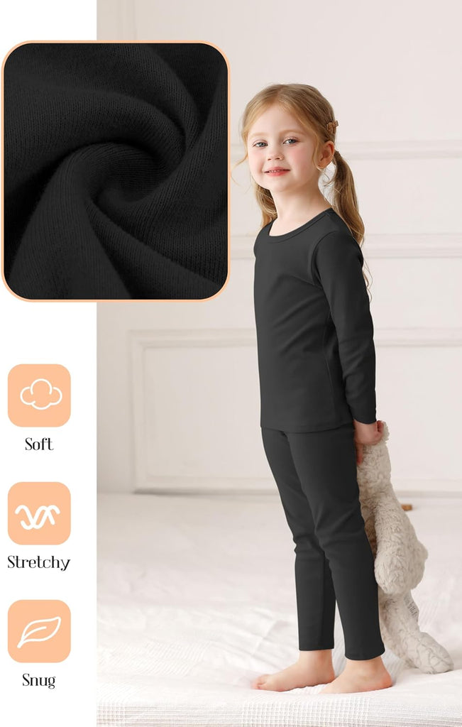 Baby Toddler Boys Girls Cotton Long Sleeve Shirt and Legging Set Kids Ribbed Basic Pant Piece for Daily Life