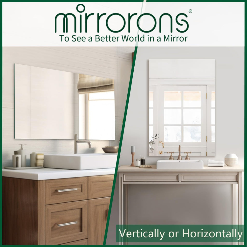 Frameless Wall Mirror 48"x30" Bathroom Vanity Mirror Shatterproof