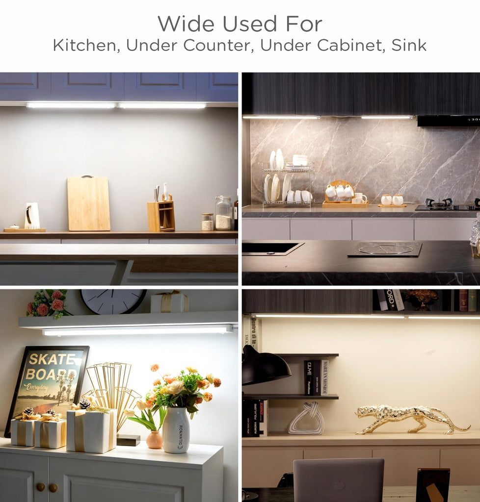 LED Under Cabinet Lighting Hardwired Or Plug in,18 Inch11W 1100LM Super Bright,Dimmable With Dimmer,120V 5CCT